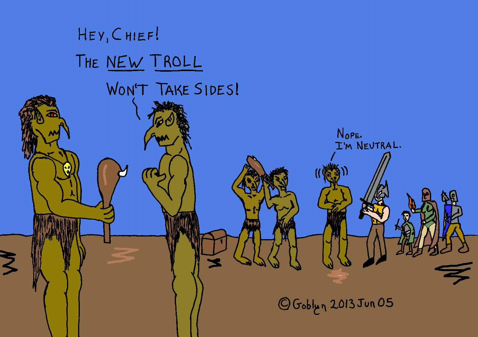 The New Troll is neutral. Dungeons & Dragons Comics.